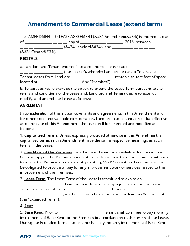 lease amendment form commercial lease amendment lease amendment form commercial lease amendment